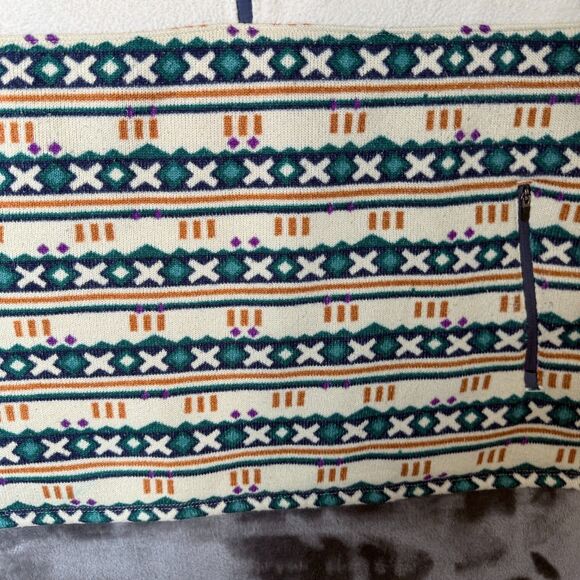 L.L. Bean Womens Medium Sherpa Half Zip Sweater Sailcloth Multi Color Pullover - Picture 5 of 7